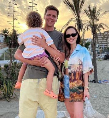 Marina Luczenko with her husband Wojciech Szczesny and son Liam.
